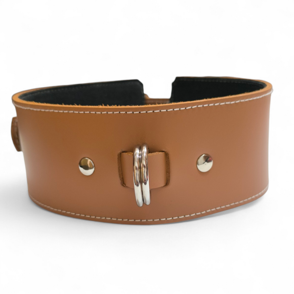 Collar ancho de cuero Supreme camel
