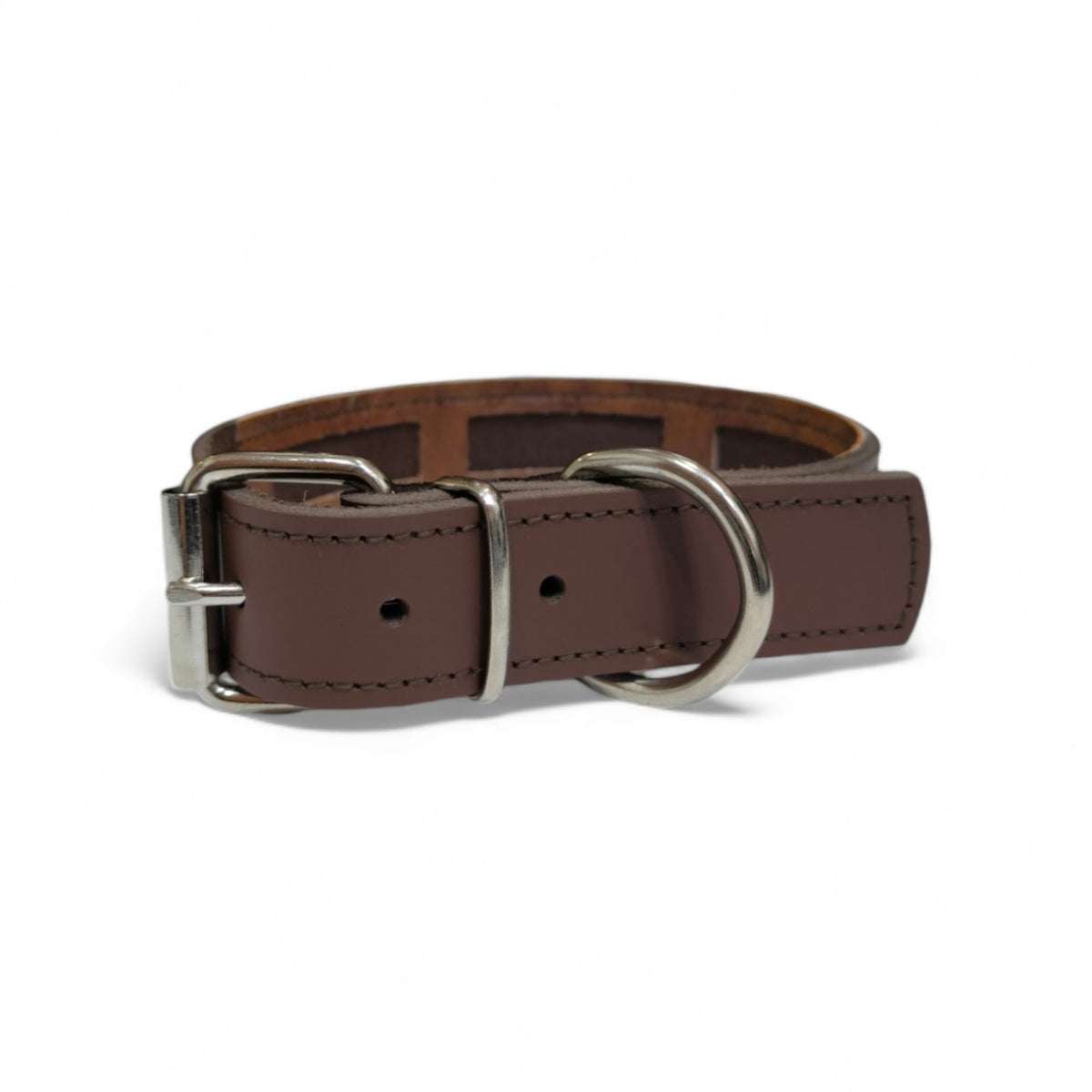 Collar de cuero Protec marrón