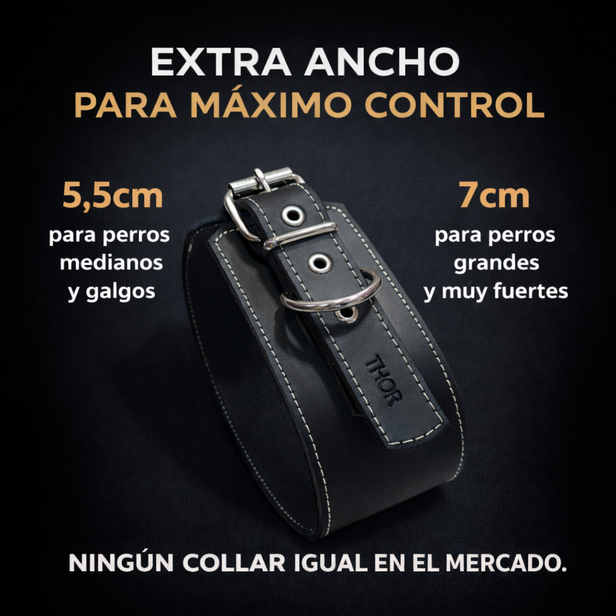 Collar ancho de cuero Supreme