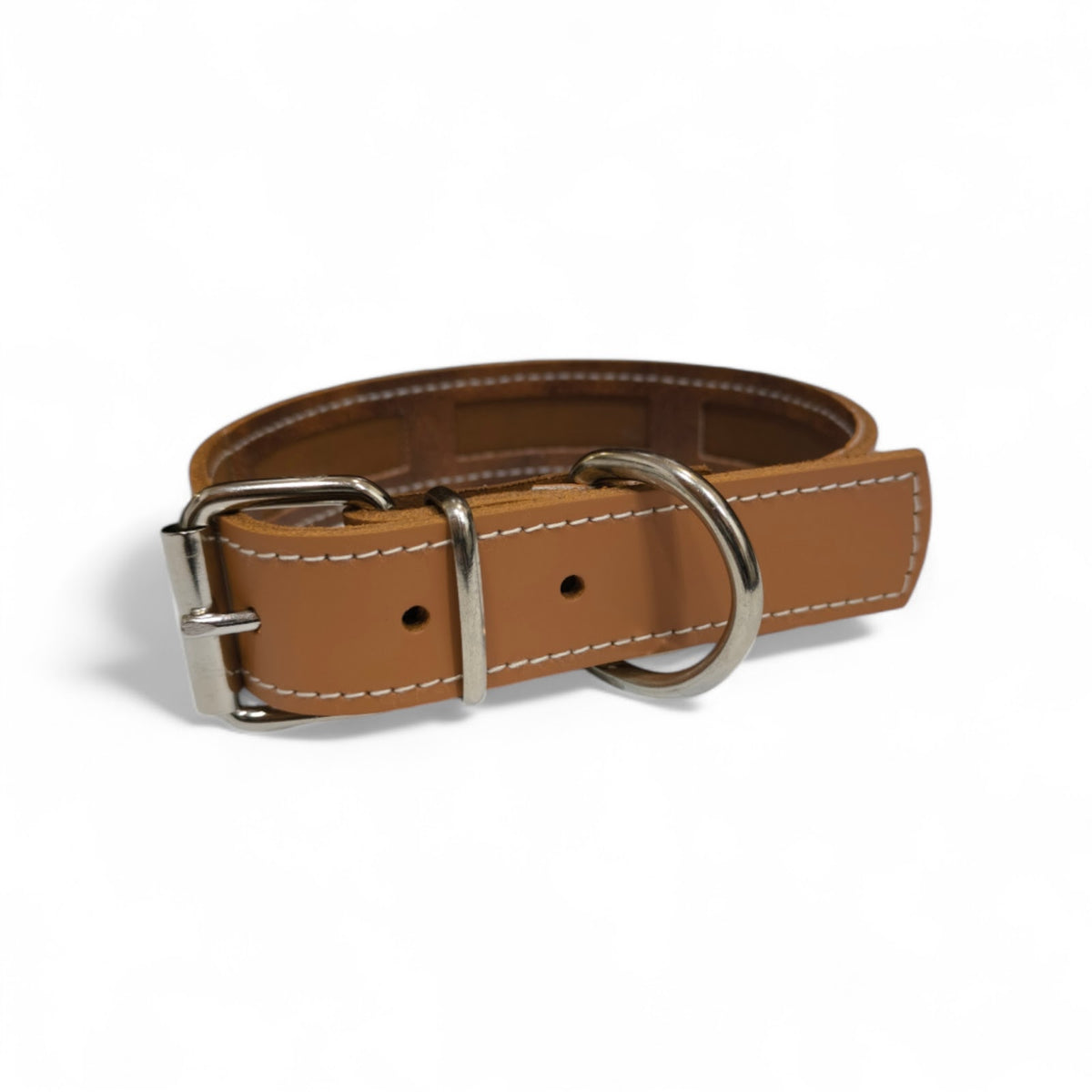 Collar de cuero Protec camel