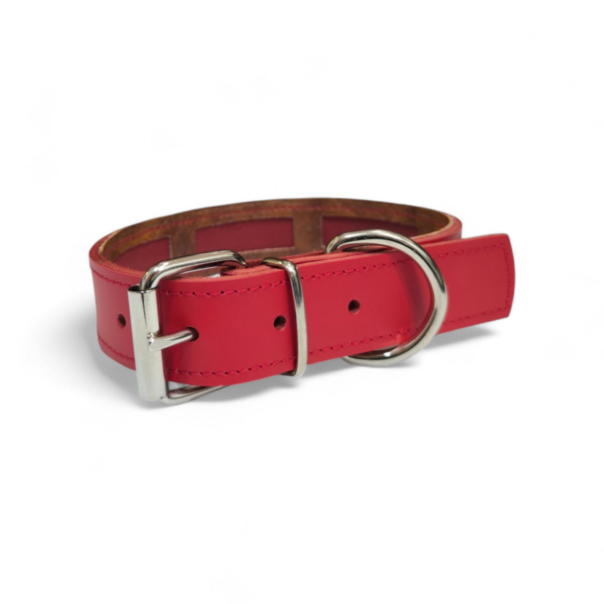 Collar de cuero Protec rojo