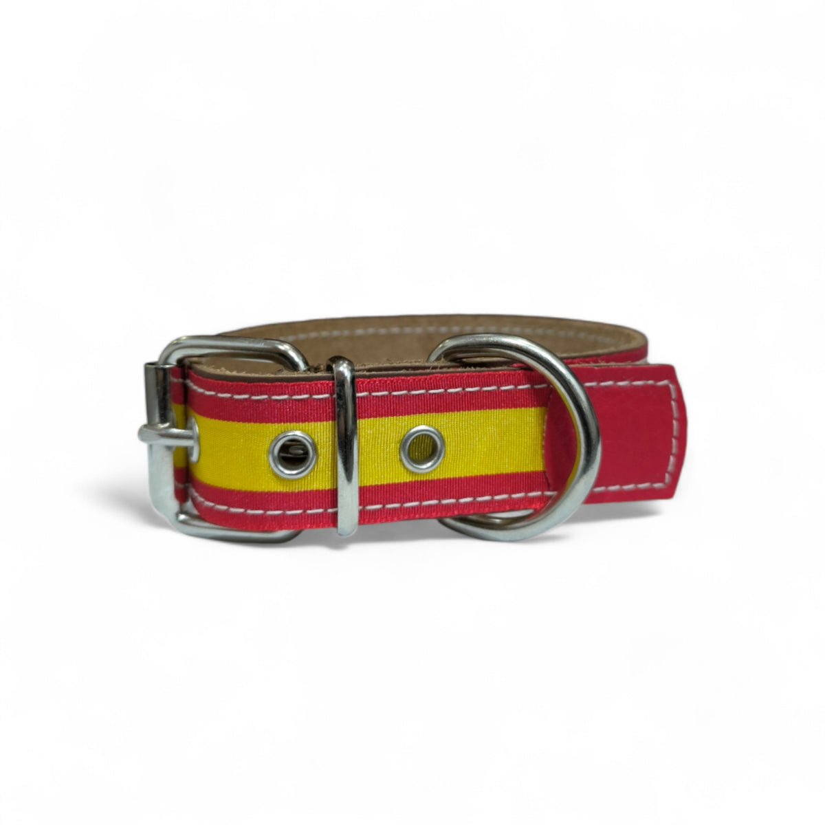 Collar de cuero bandera de España