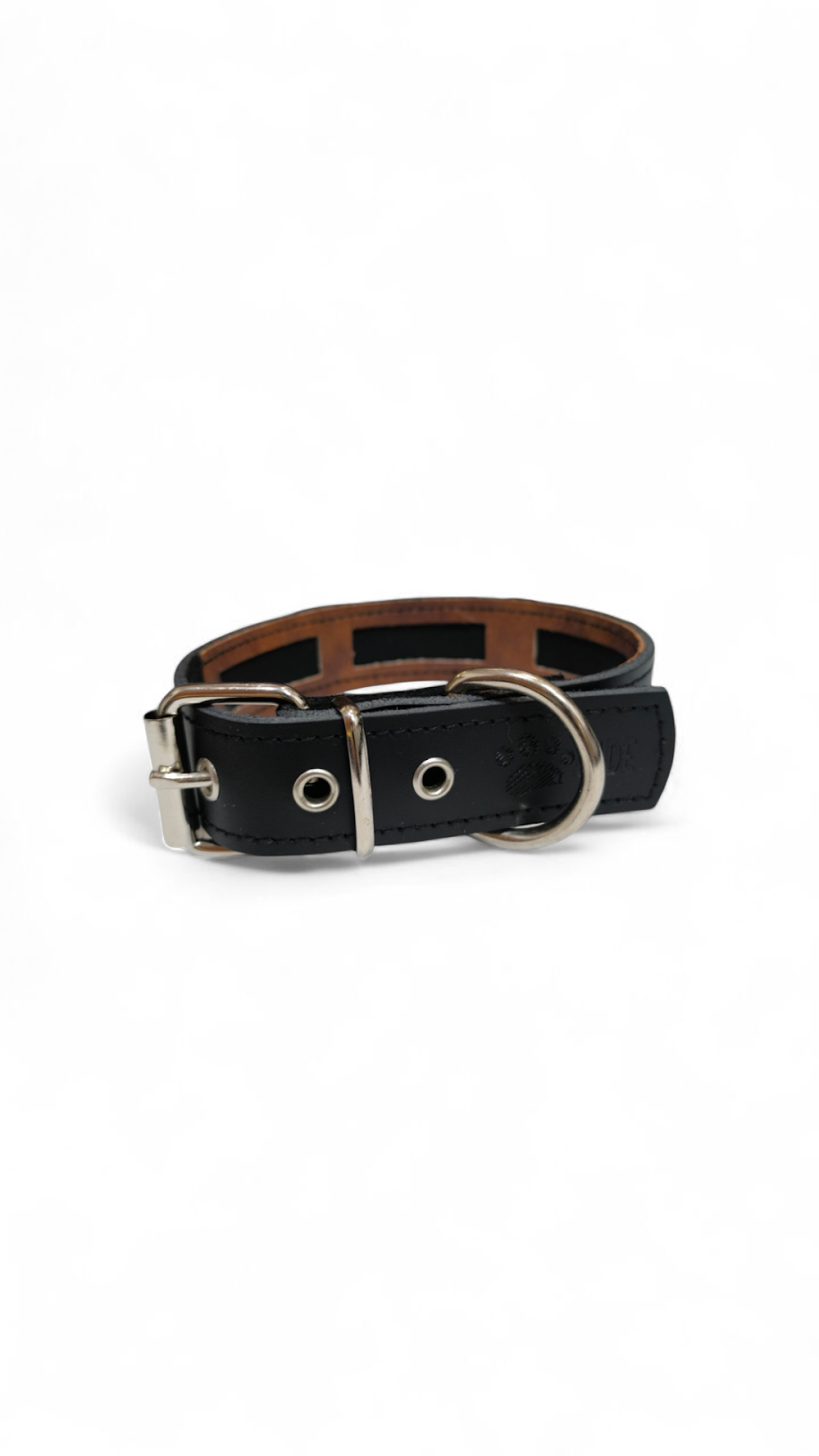 Collar de cuero Protec negro