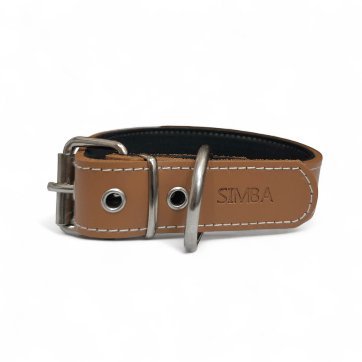 Collar de cuero personalizado con nombre