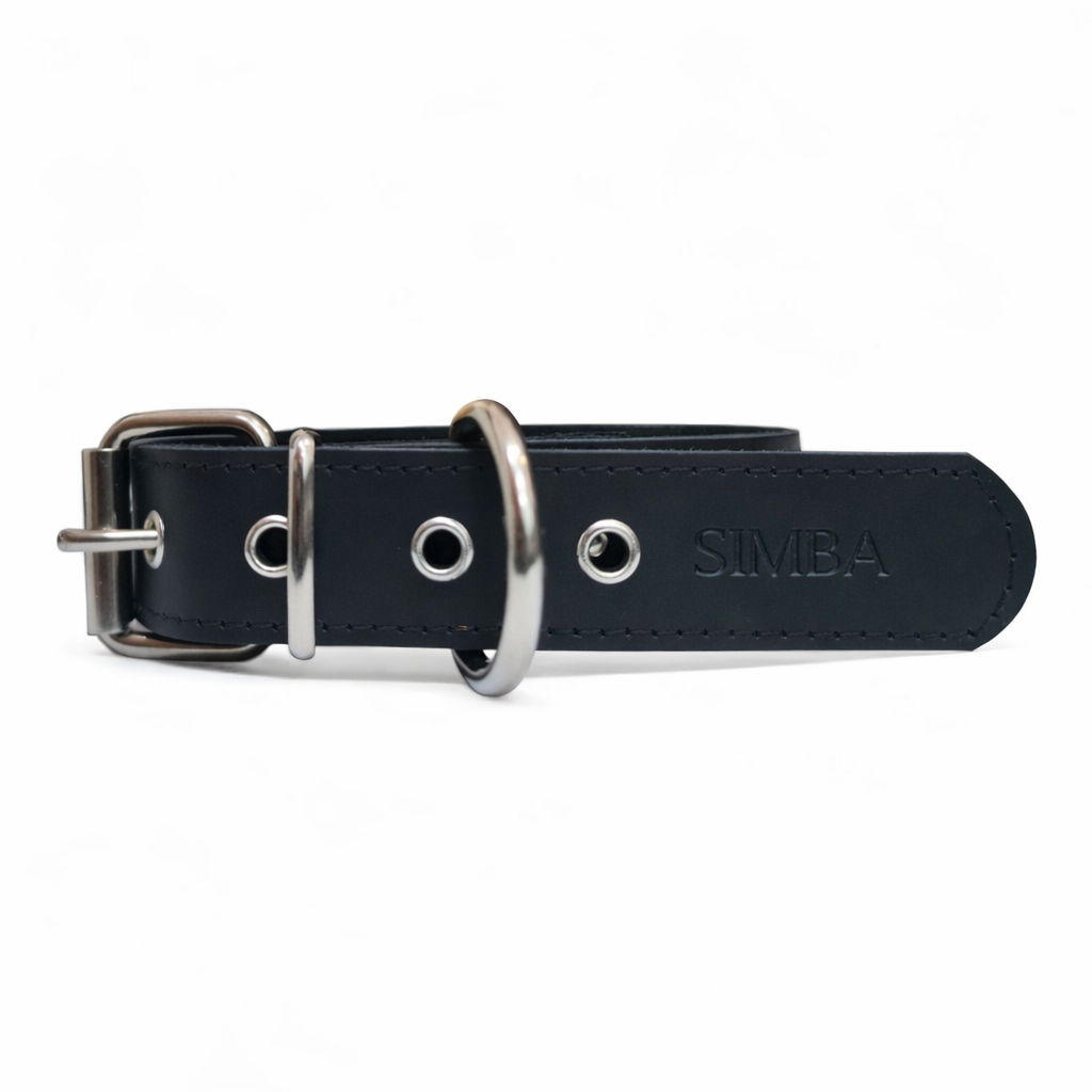Collar de cuero personalizado con nombre