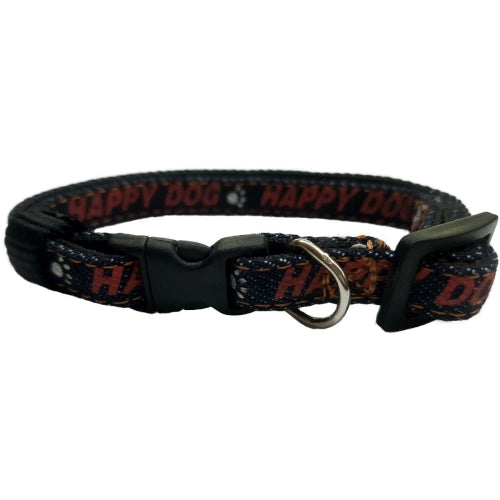 COLLAR NYLON 20MM 35-50CM HAPPY DOG NEGRO 