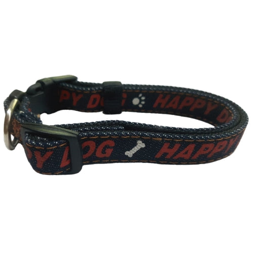 COLLAR NYLON 15MM 25-35CM.HAPPY DOG NEGRO 