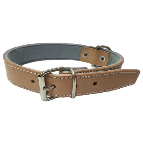 COLLAR CUERO PERROS VAQUETA