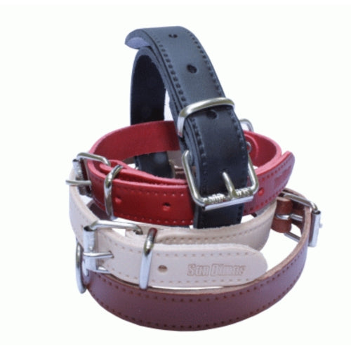COLLAR CUERO LISO 18x400mm.NEGRO 