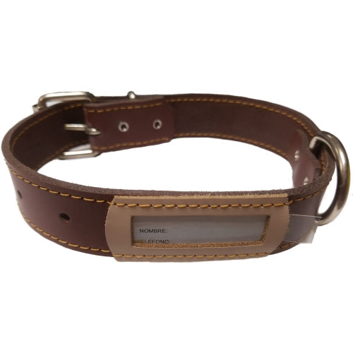 COLLAR CUERO BUZON ROJO 40x3cm