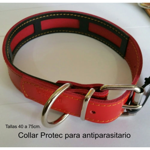 COLLAR CUERO PROTEC ROJO 40x3cm