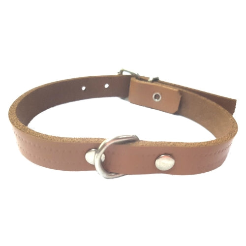 COLLAR CUERO NATURAL LAURA 1,5x 30cm.