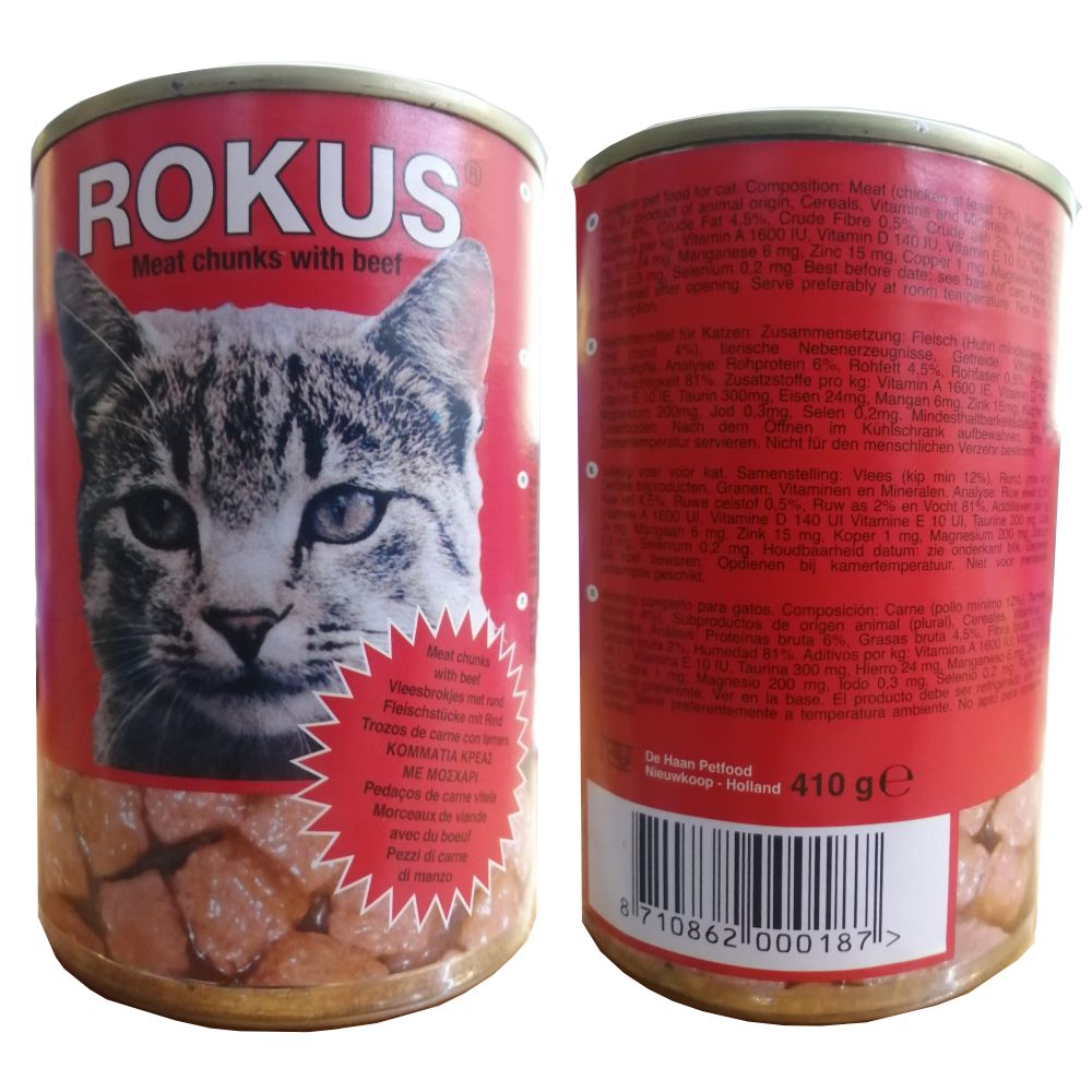 LATA GATOS 415 GR.PESCADO ROKUS  