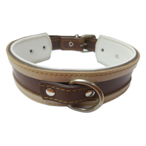 COLLAR GALGO MARRON BORDE NATURAL 45X4CM