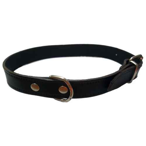 COLLAR CUERO LISO NEGRO 30X1.5CM VMD