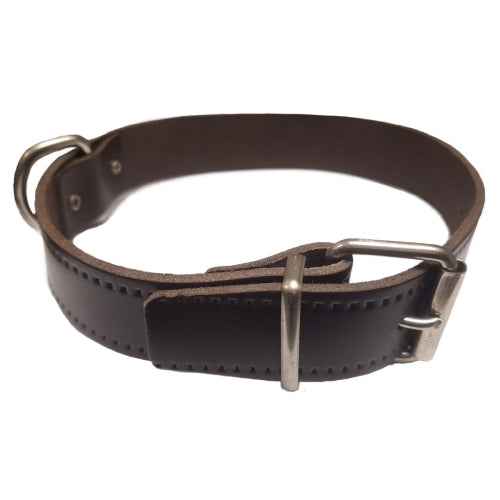 COLLAR CUERO CROMO FLOR 60x3.5cm