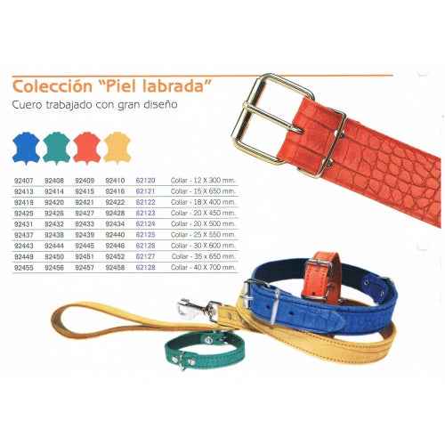 COLLAR PIEL LABRADA 25X550mm. AZUL