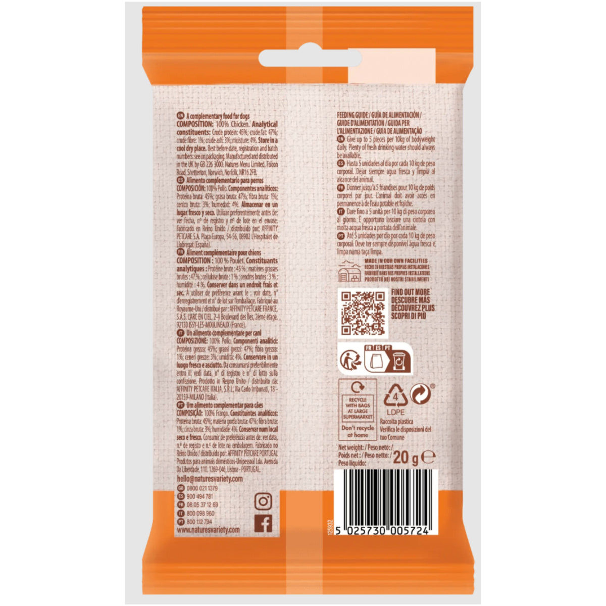 NATURES VARIETY MEAT BITES POLLO 20gr