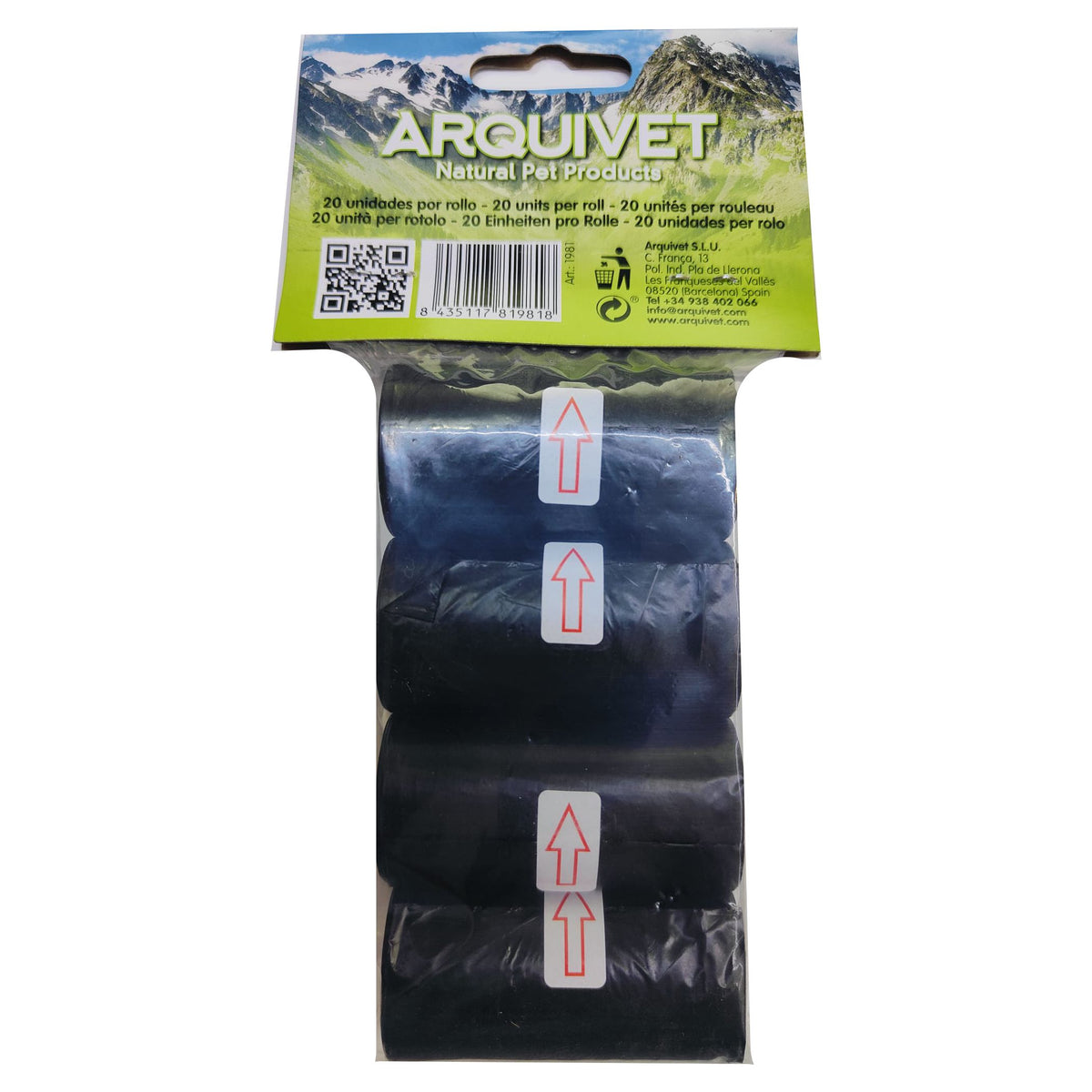 BOLSAS HIGIENICAS 4 rollos x 20 bolsas. Arquivet 