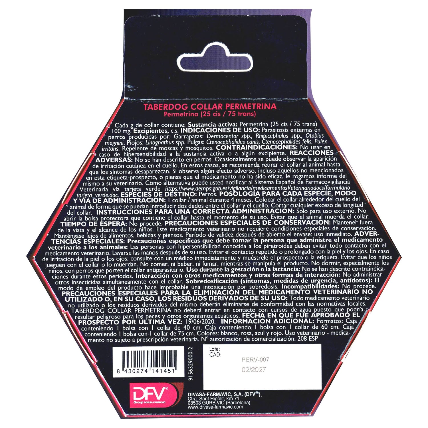 TABER DOG COLLAR PERMETRINA