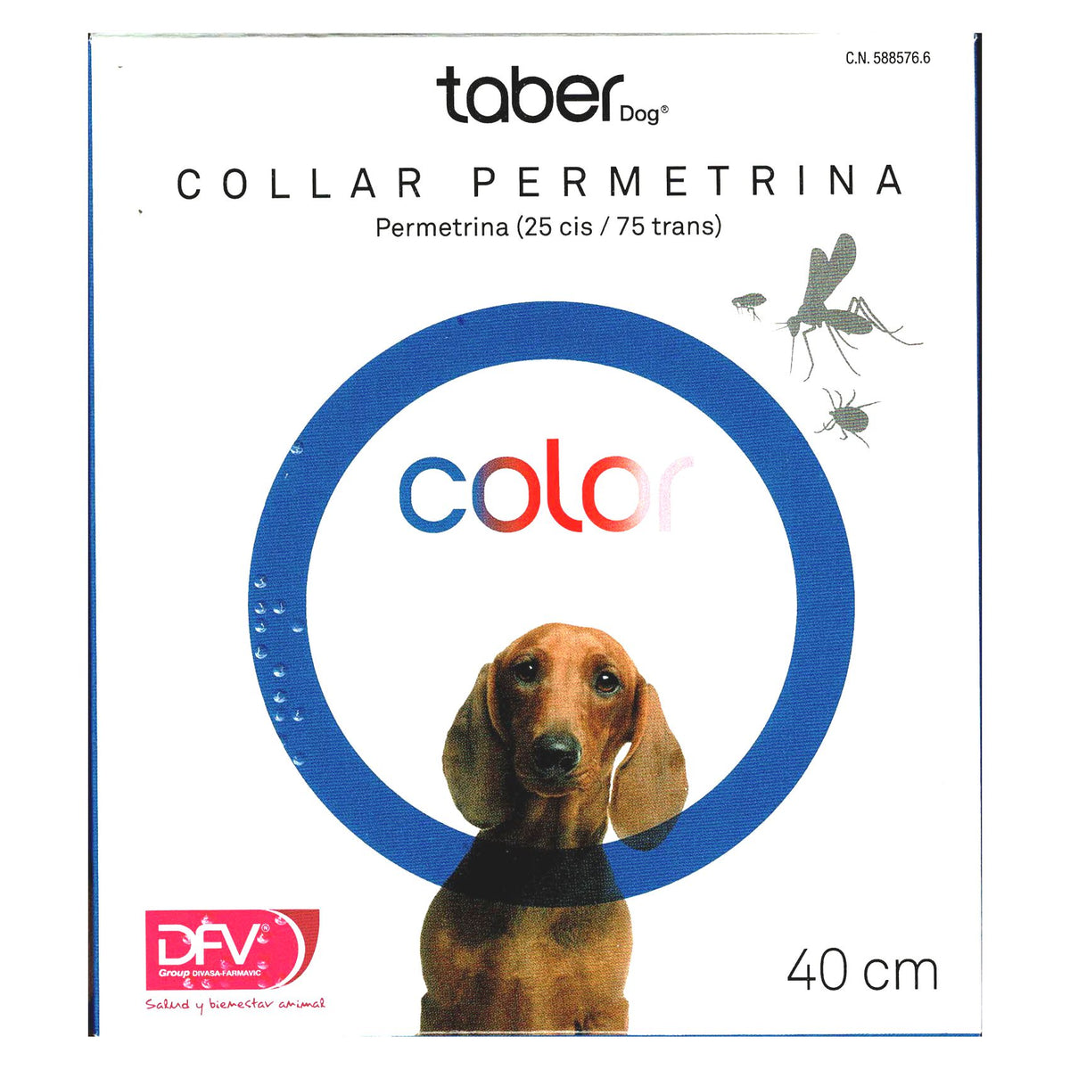 TABERDOG COLLAR PERMETRINA 40cm. ROSA