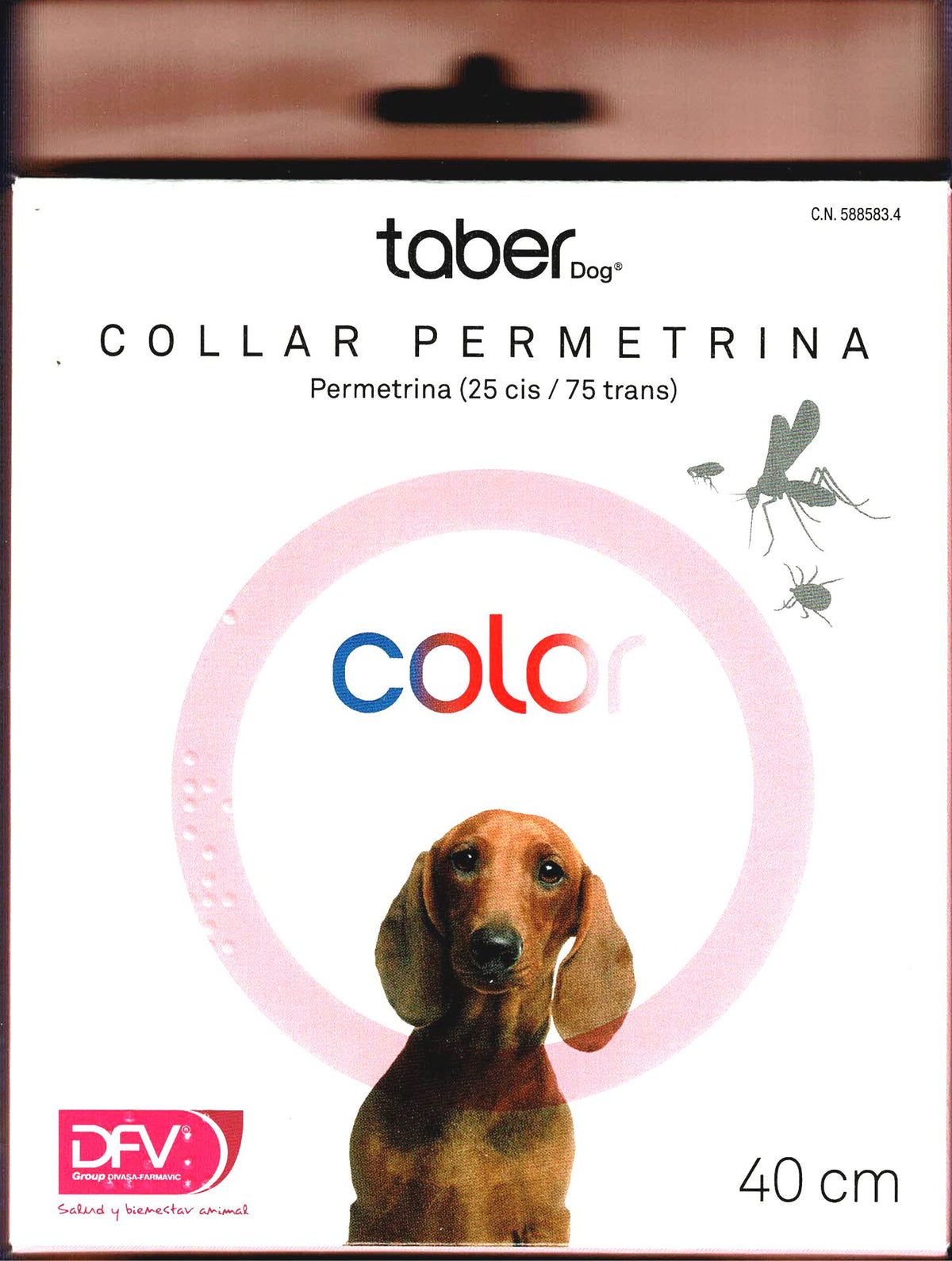 TABERDOG COLLAR PERMETRINA 75cm.ROSA