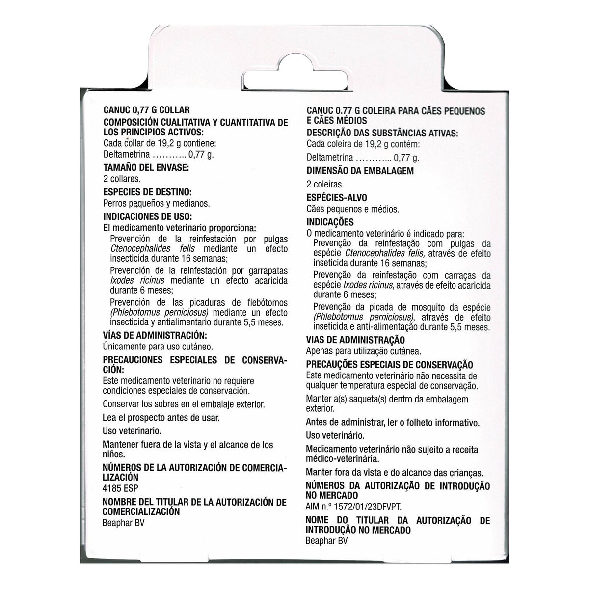 CANUC Collar Deltametrina 2 uds.de 65cm.