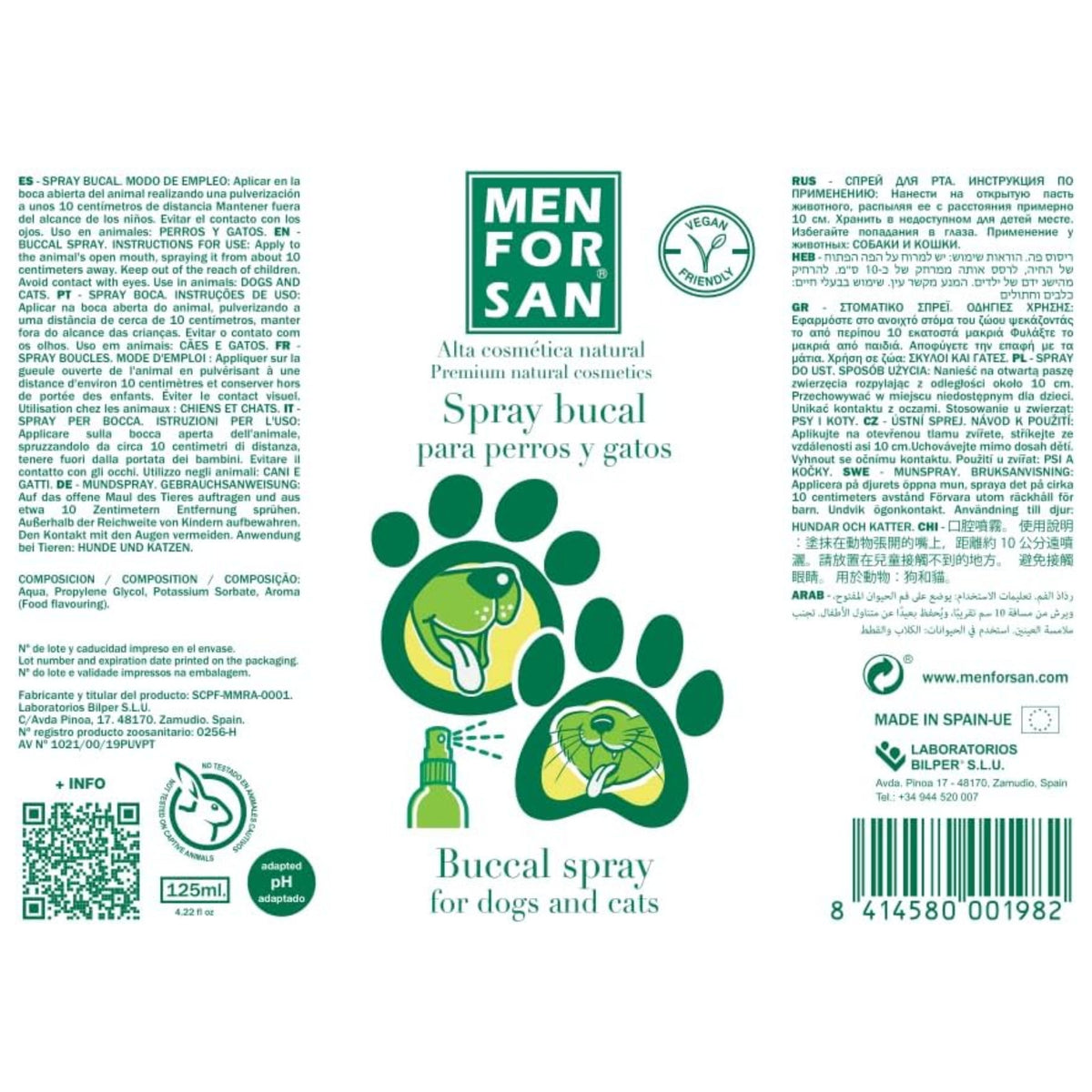 Menforsan Spray Bucal 125 Ml. Perros Y Gatos