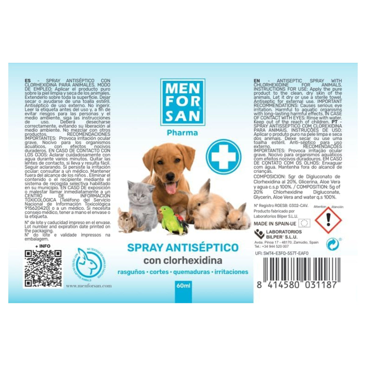 Spray Antiseptico Clorexidina 60Ml Menforsan