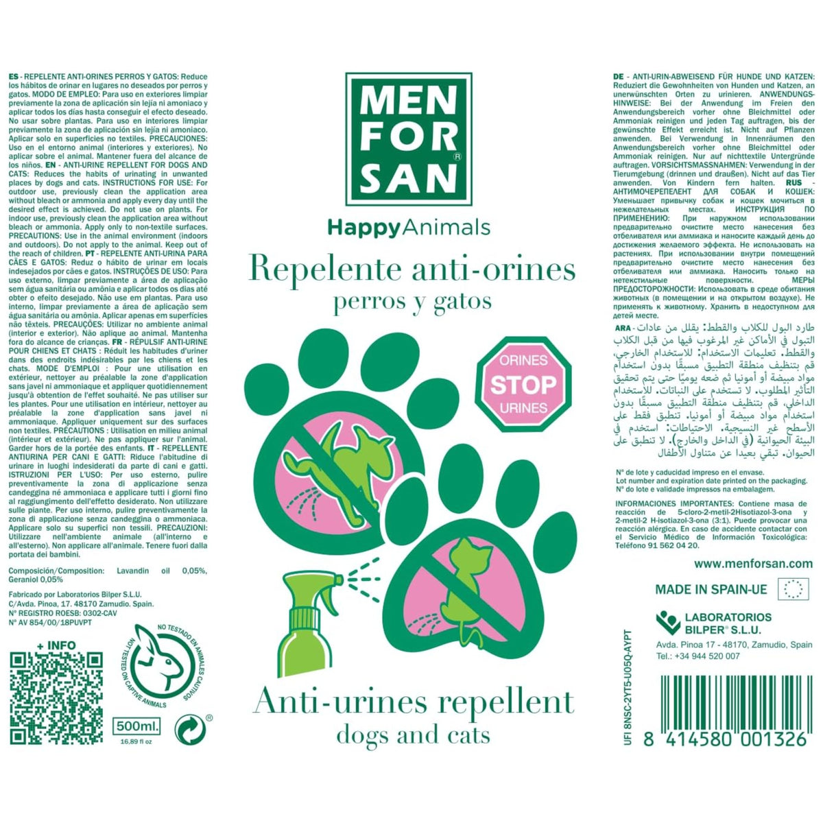 MENFORSAN ANTIORINES PERROS Y GATOS 500ml. 