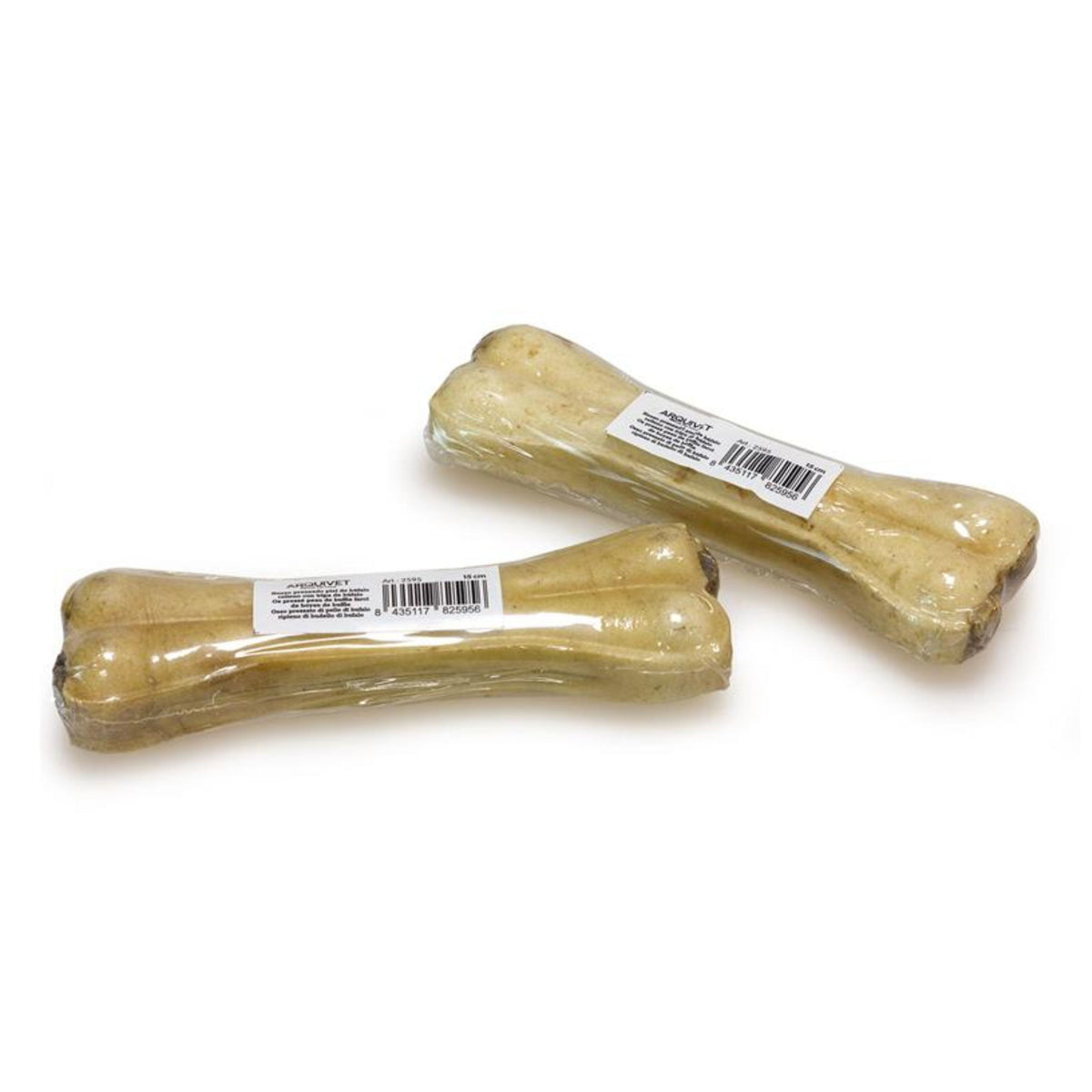 Hueso Prensado  Piel Bufalo Relleno Con Tripa 15Cm.