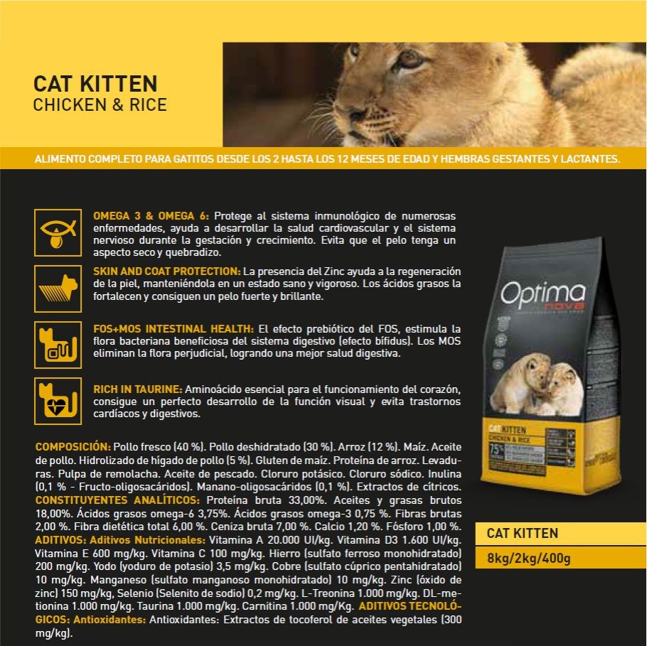 OPTIMA NOVA CAT KITTEN 6 KG.