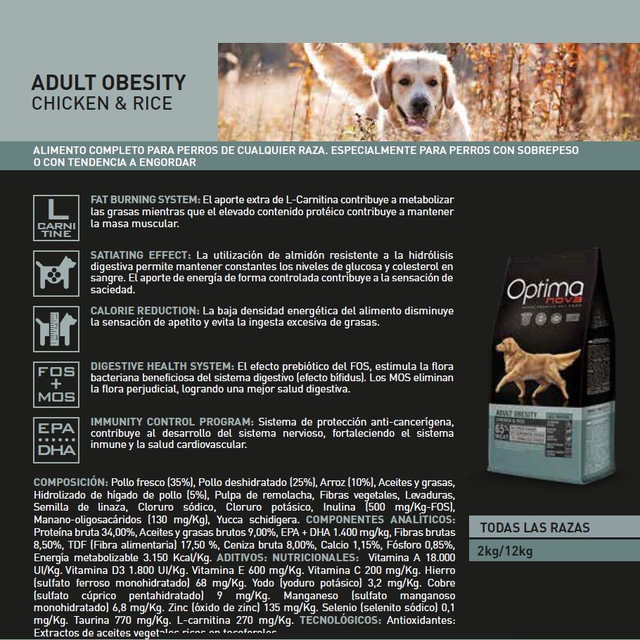 PIENSO OPTIMA NOVA OBESITY PARA SOBREPESO
