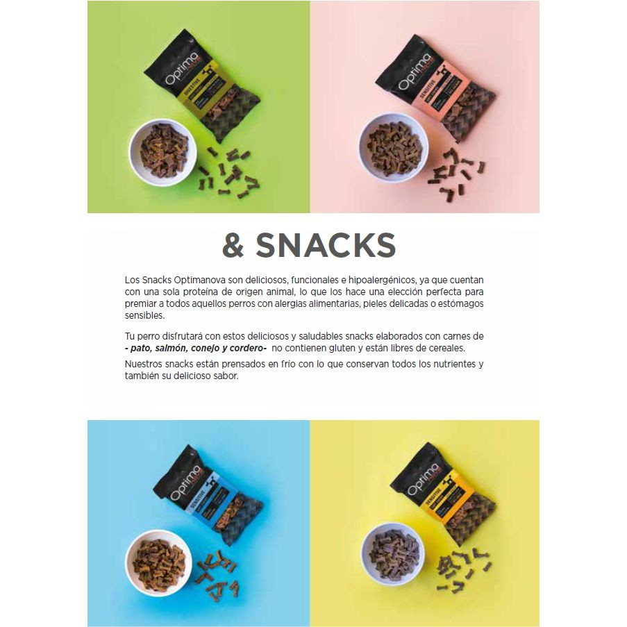 SNACK SENSITIVE CORDERO 150gr.Optima Nova