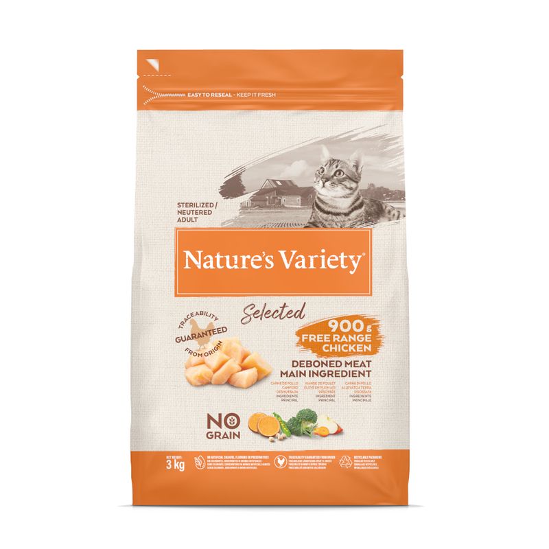 NATURES VARIETY CAT NO GRAIN STERILI POLLO 3 Kg
