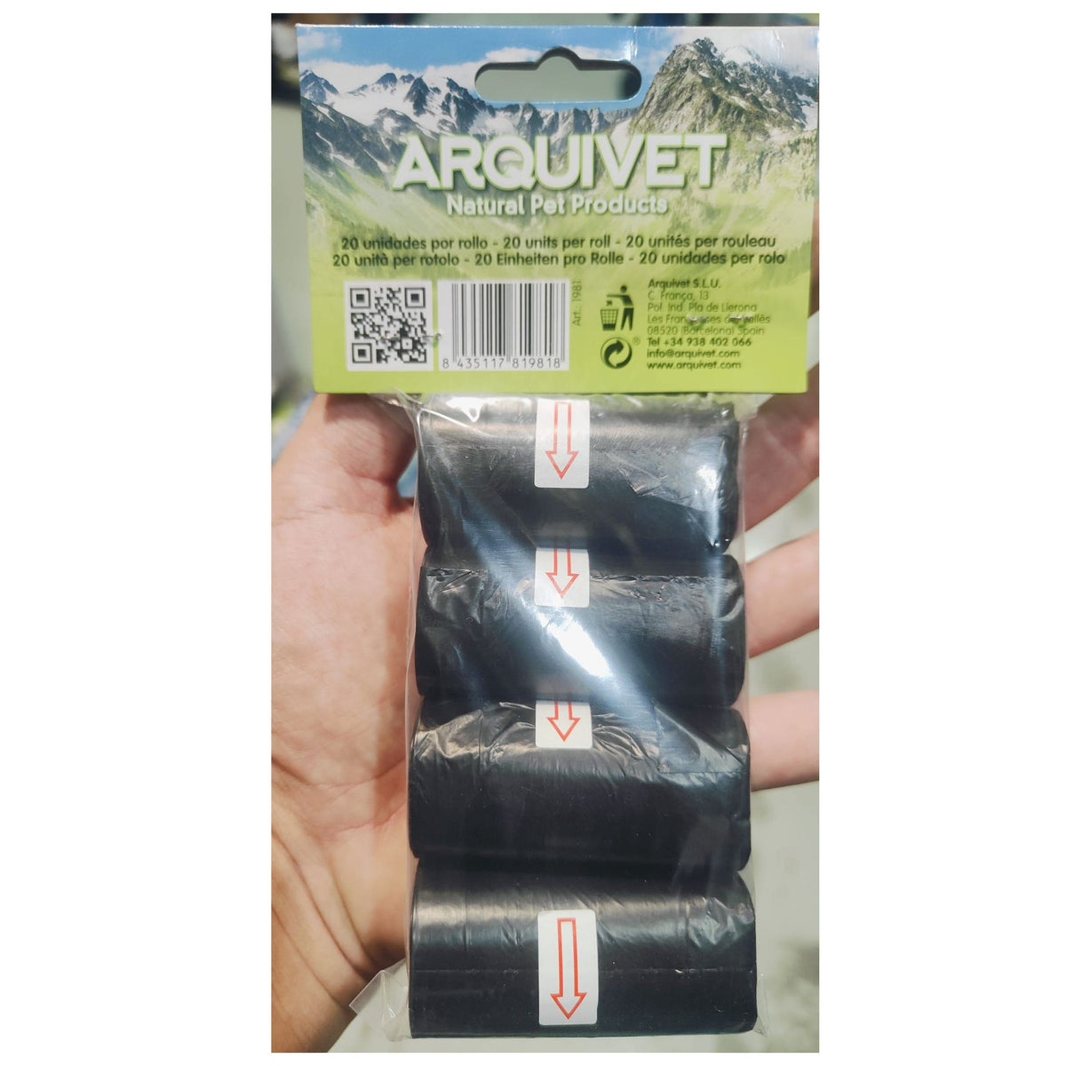 BOLSAS HIGIENICAS 4 rollos x 20 bolsas. Arquivet 