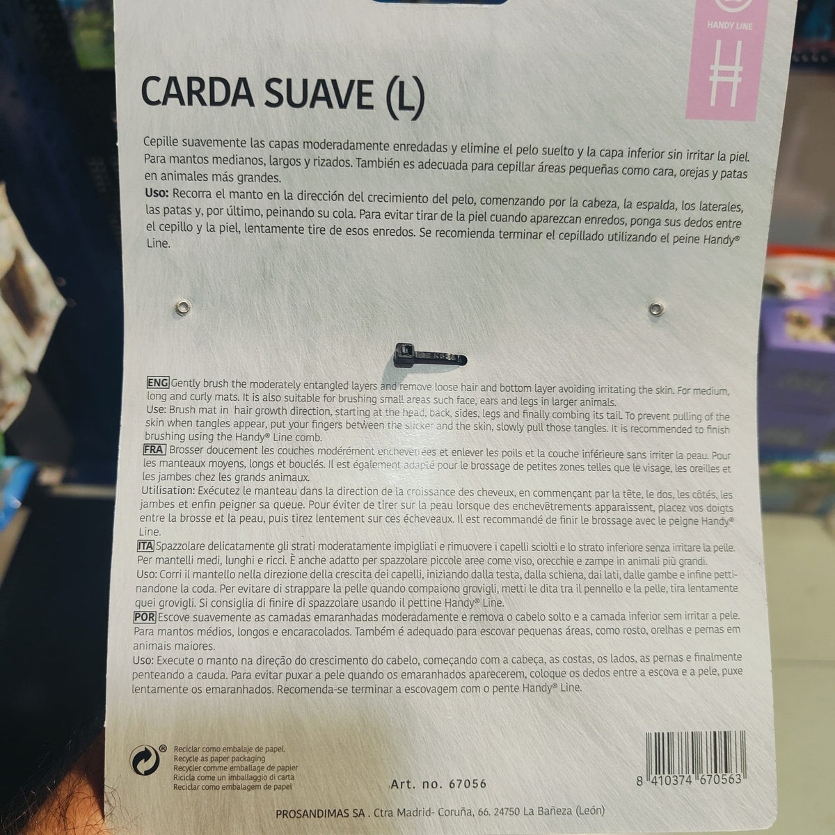 CARDA SUAVE TALLA L. LINEA HANDY 