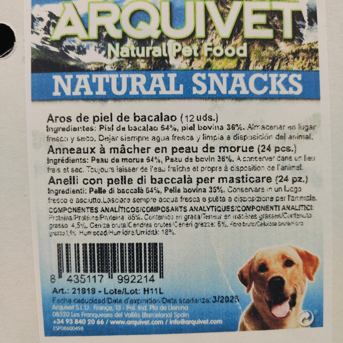 Aros Masticables De Piel De Bacalao 12 Uds..