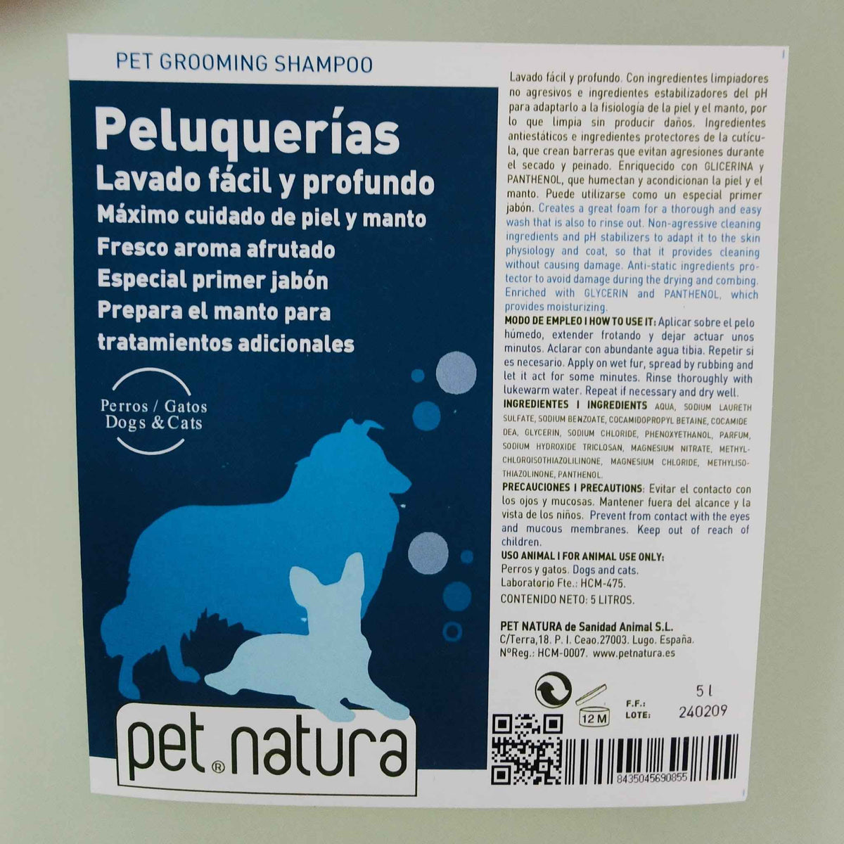 CHAMPU PELUQUERIAS 5 Lts. Petnatura 