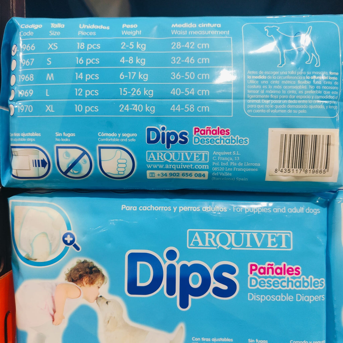 PAÑAL ARQUIDIPS TALLA M/ 14 piezas 