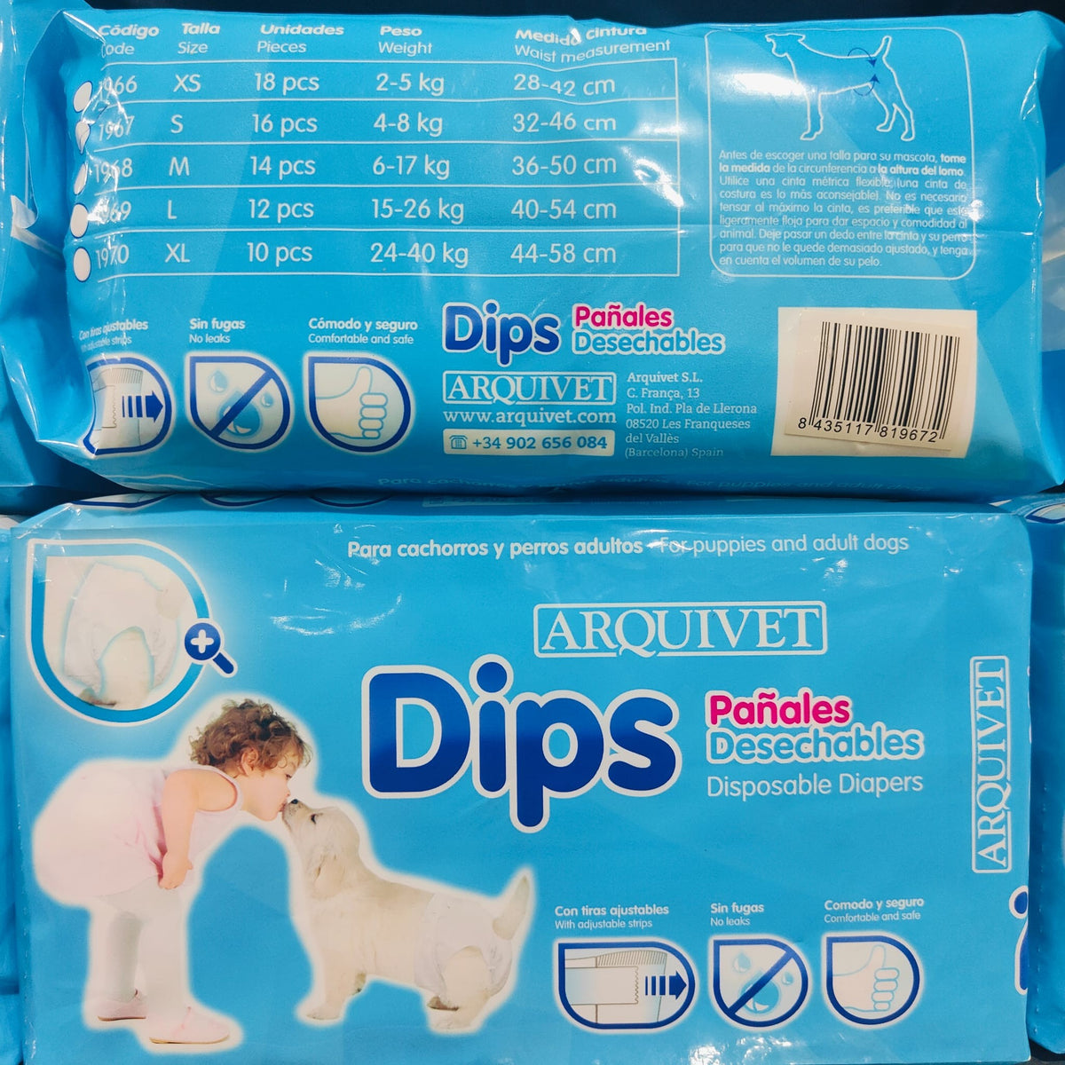 PAÑAL ARQUIDIPS TALLA M/ 14 piezas 