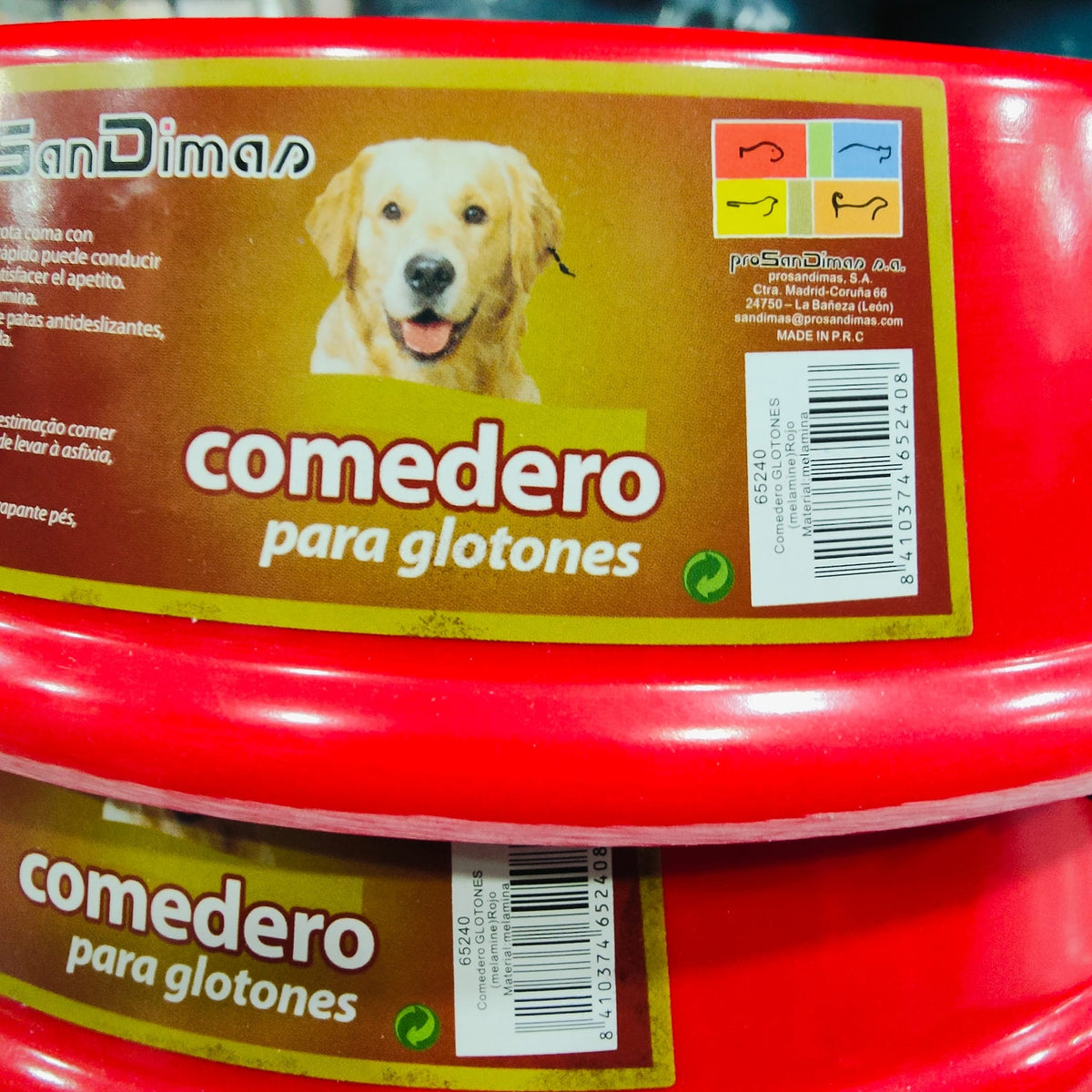 COMEDERO GLOTONES 23.5X6CM. ROJO