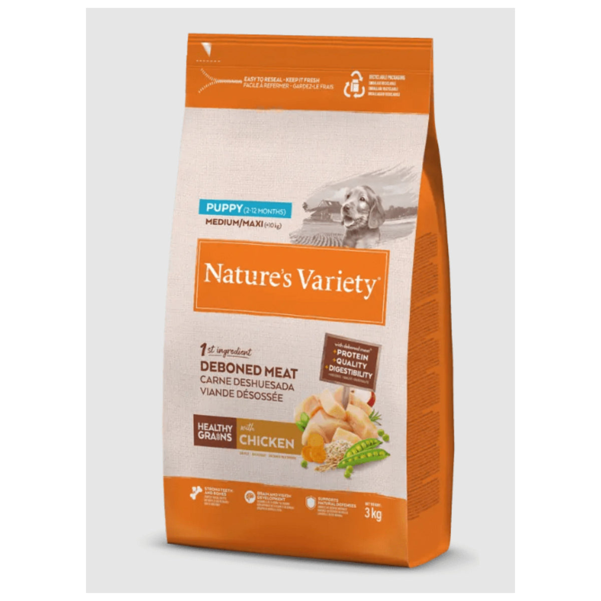 Natures Variety Healthy Grain Puppy Medium Pollo 3Kg.