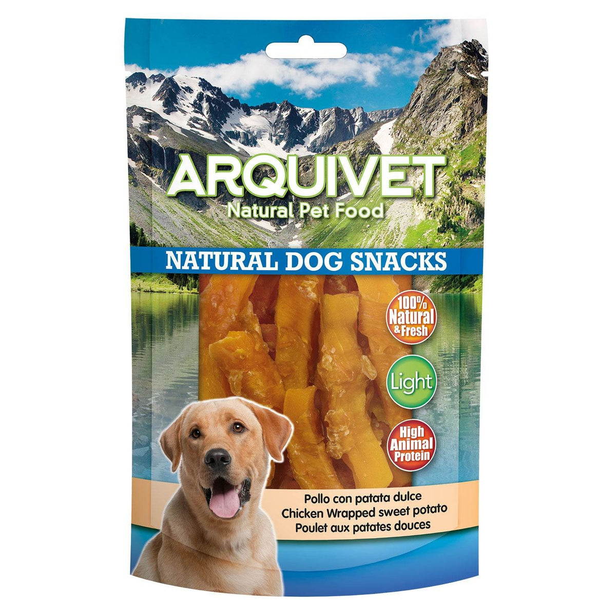 SNACK POLLO CON PATATA DULCE 100 gr. Arquivet
