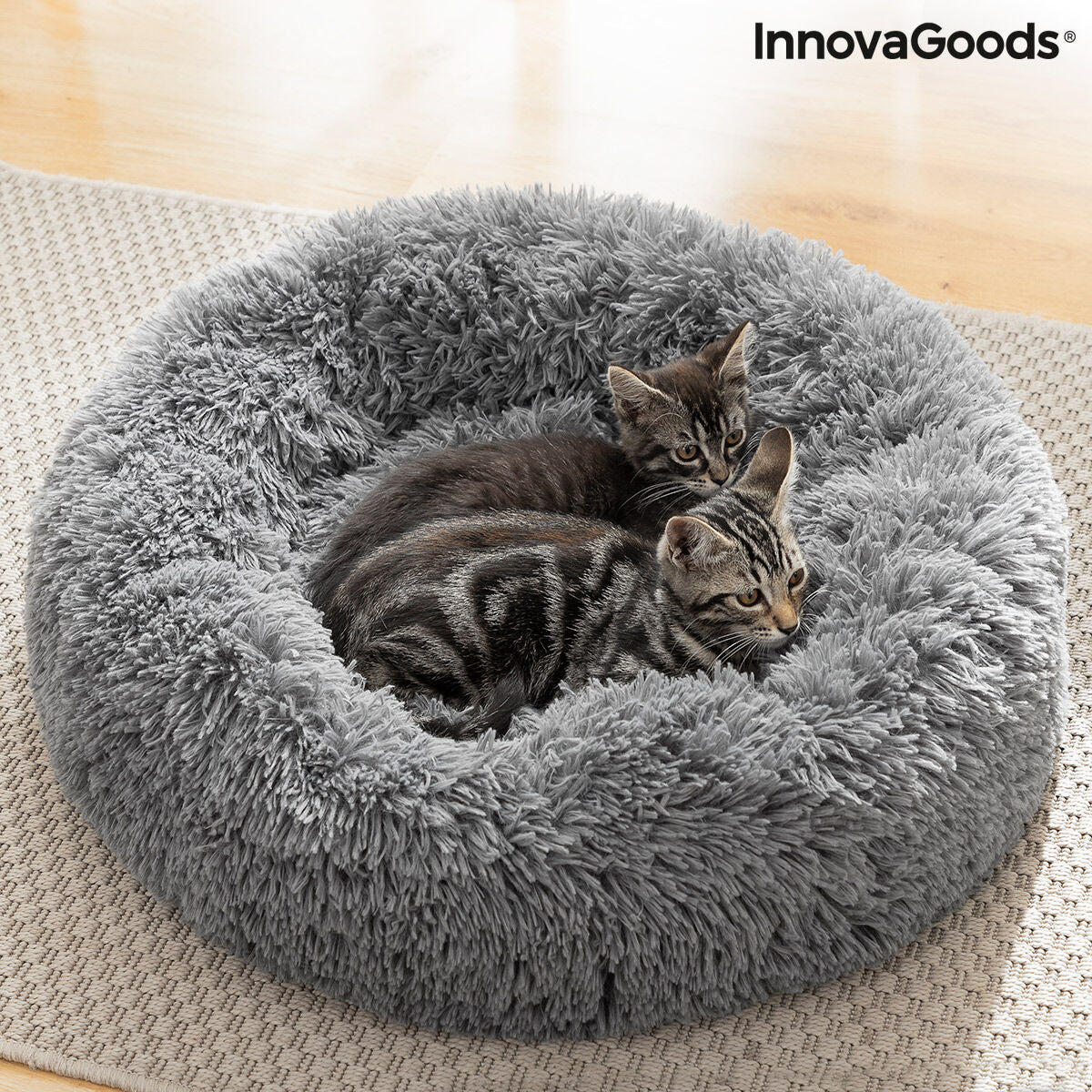 Cama Antiestrés para Perros y Gatos - 💞Cama Relajante con Borde Elevado para Mascotas de Tamaño Medio