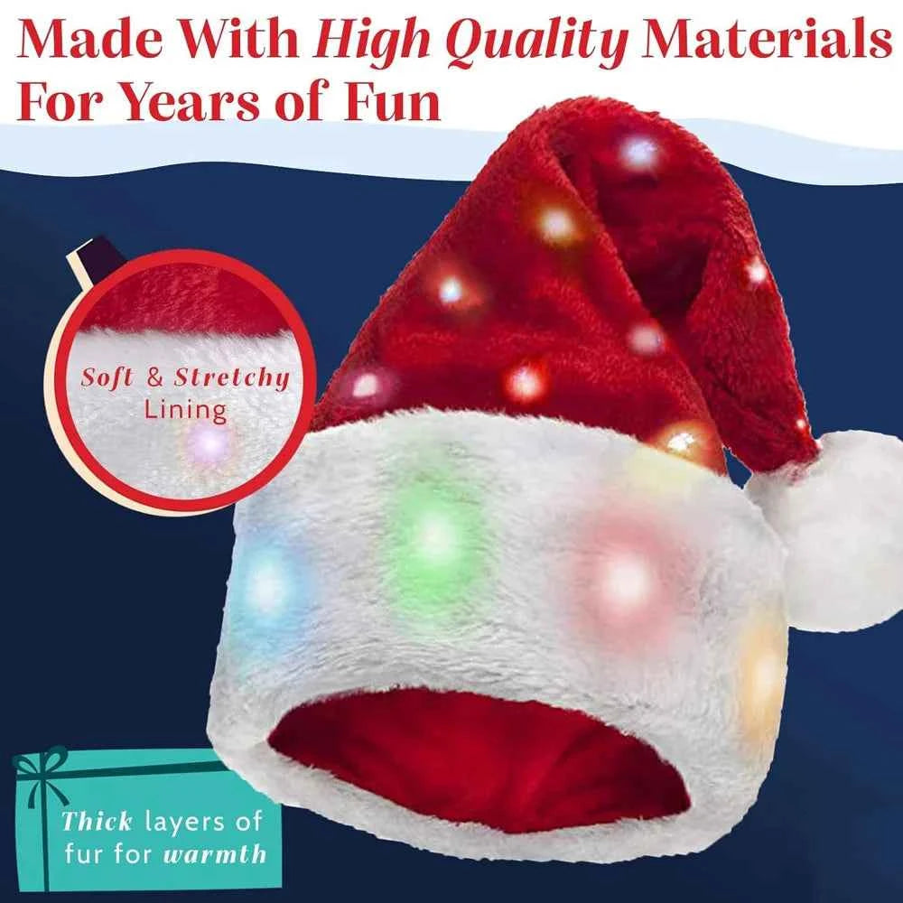 GORRO NAVIDEÑO Para toda la familia incluso para tu bebe (Clásico de terciopelo y unisex para Navidad y Año nuevo)