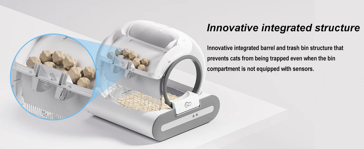 Nuevo arenero autolimpiable para gatos, inodoro inteligente de gran capacidad de 65 litros, control por aplicación, solo compatible con WiFi de 2,4 GHz,