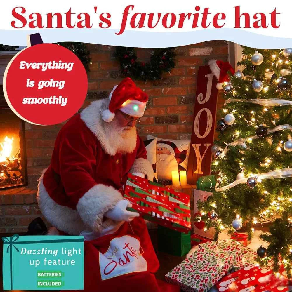 GORRO NAVIDEÑO Para toda la familia incluso para tu bebe (Clásico de terciopelo y unisex para Navidad y Año nuevo)