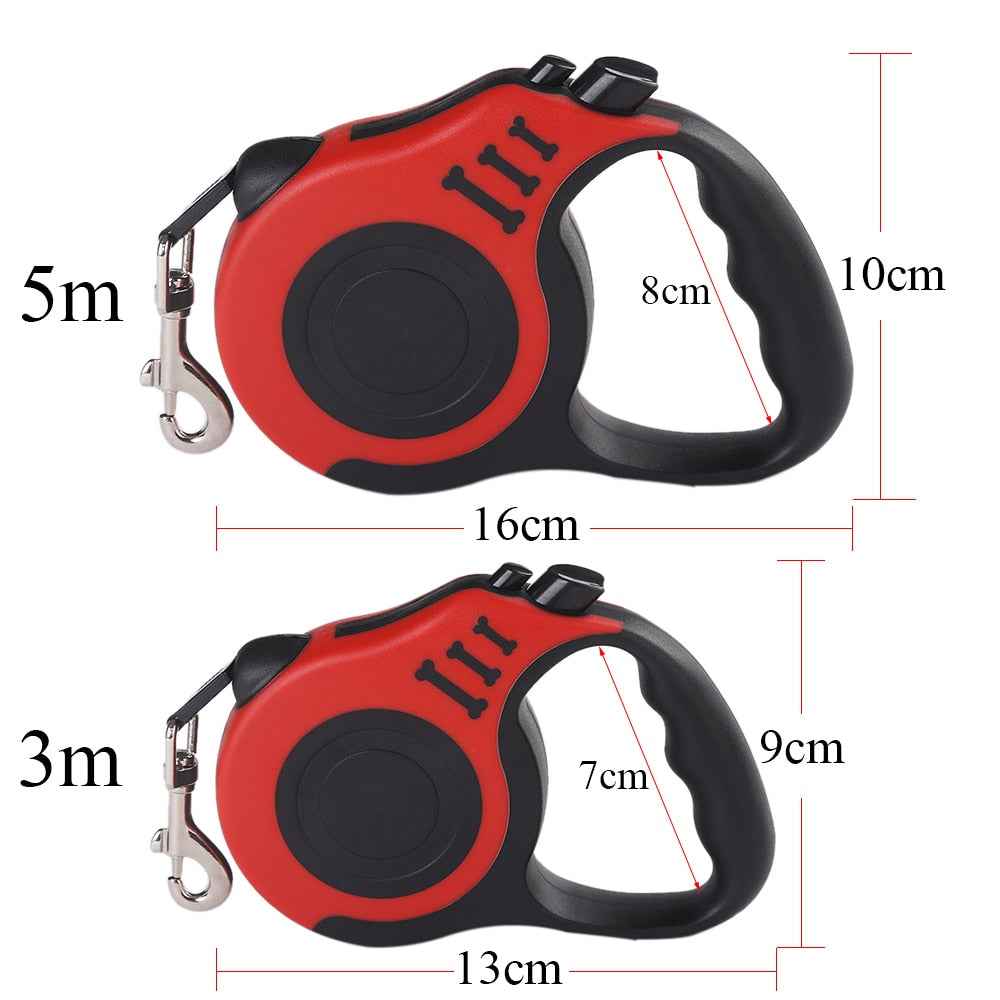 Correa Retráctil para Perros y Gatos - Extensor Automático de 3m y 5m, Resistente y Seguro para Paseos Largos y Activos