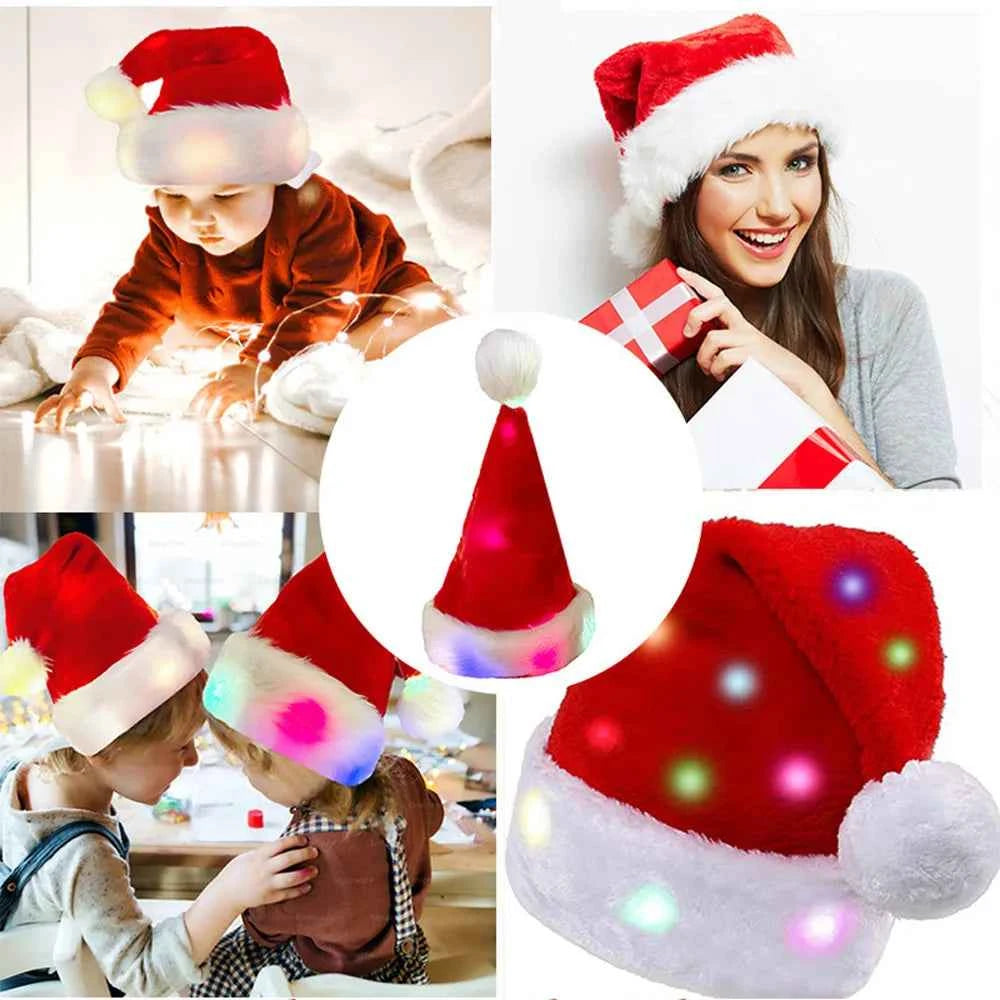 GORRO NAVIDEÑO Para toda la familia incluso para tu bebe (Clásico de terciopelo y unisex para Navidad y Año nuevo)